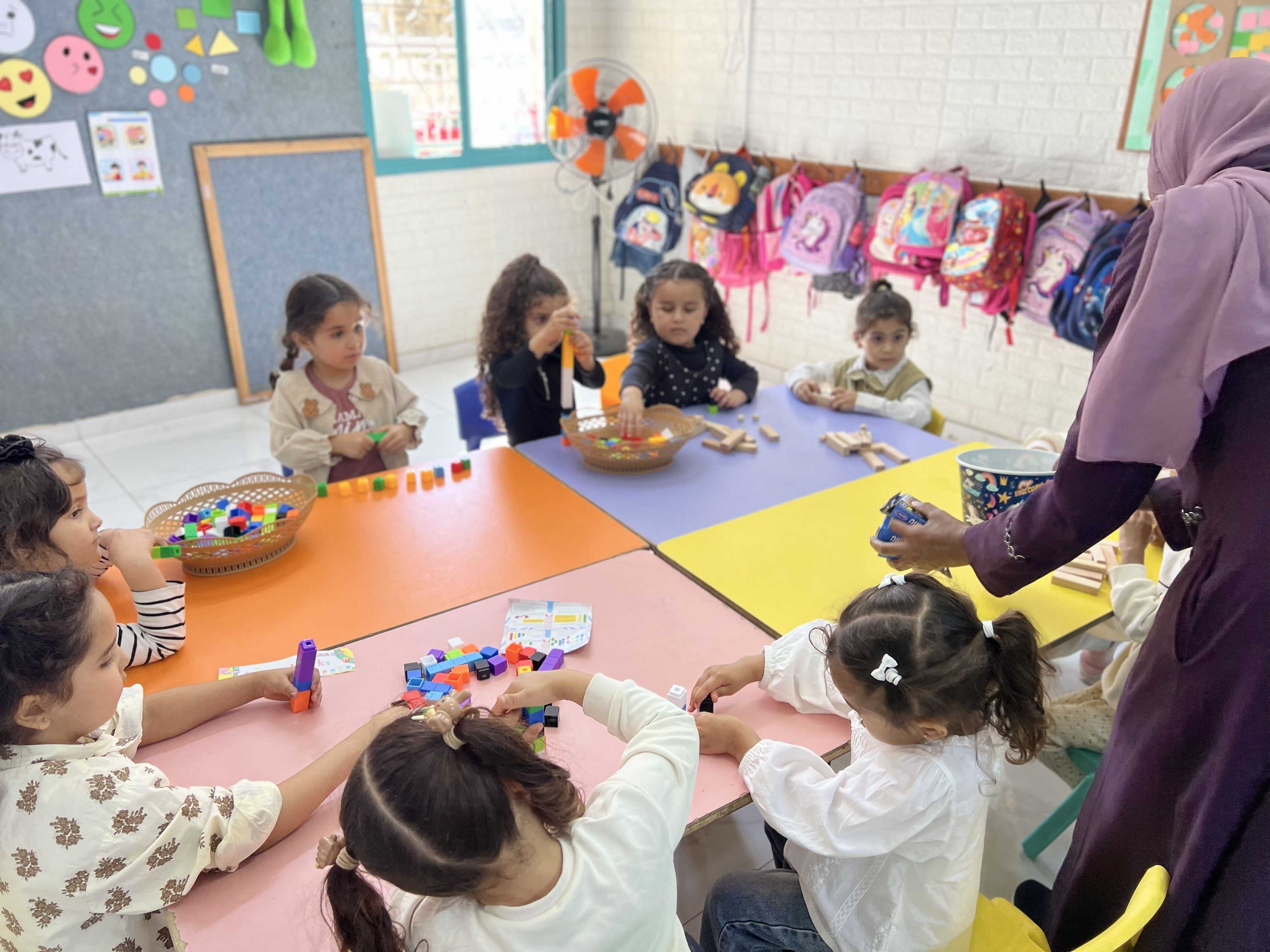 Kindergarten children enjoy sensory activities